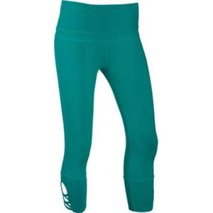 prAna Teal Dragonfly Deco Crop Criss Cross Leggings Medium